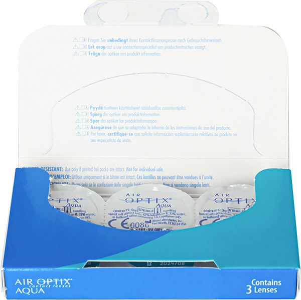 Линзы Air Optix Aqua 3 шт. (поврежденная упаковка)